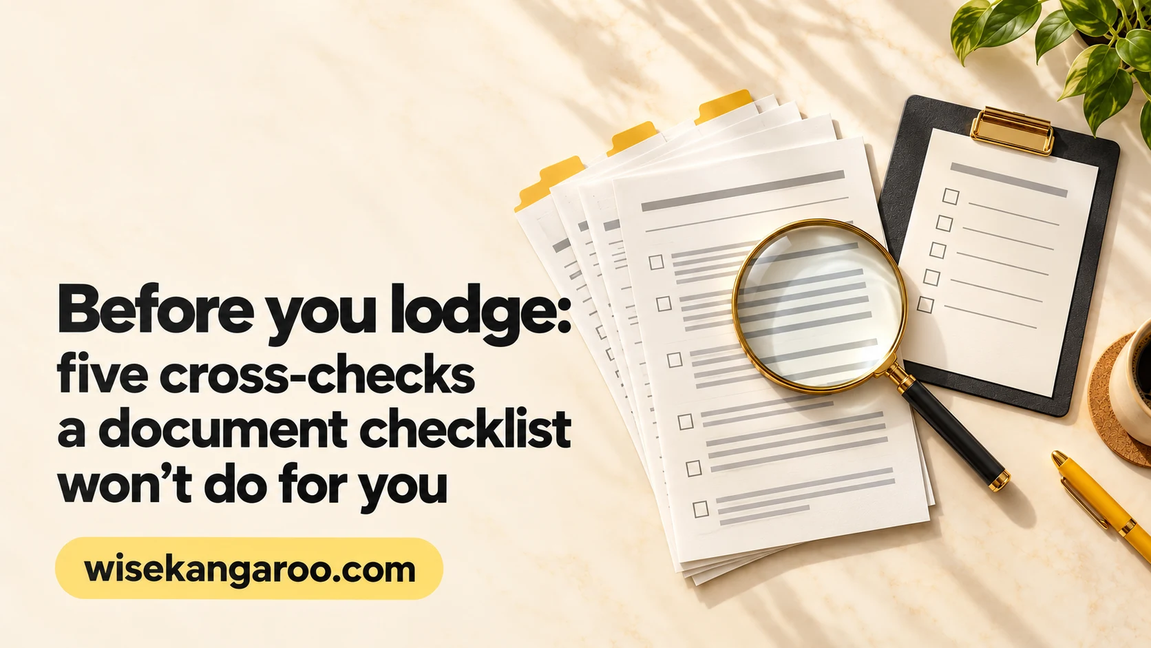Before you lodge: five cross-checks a document checklist won’t do for you with wisekangaroo.com