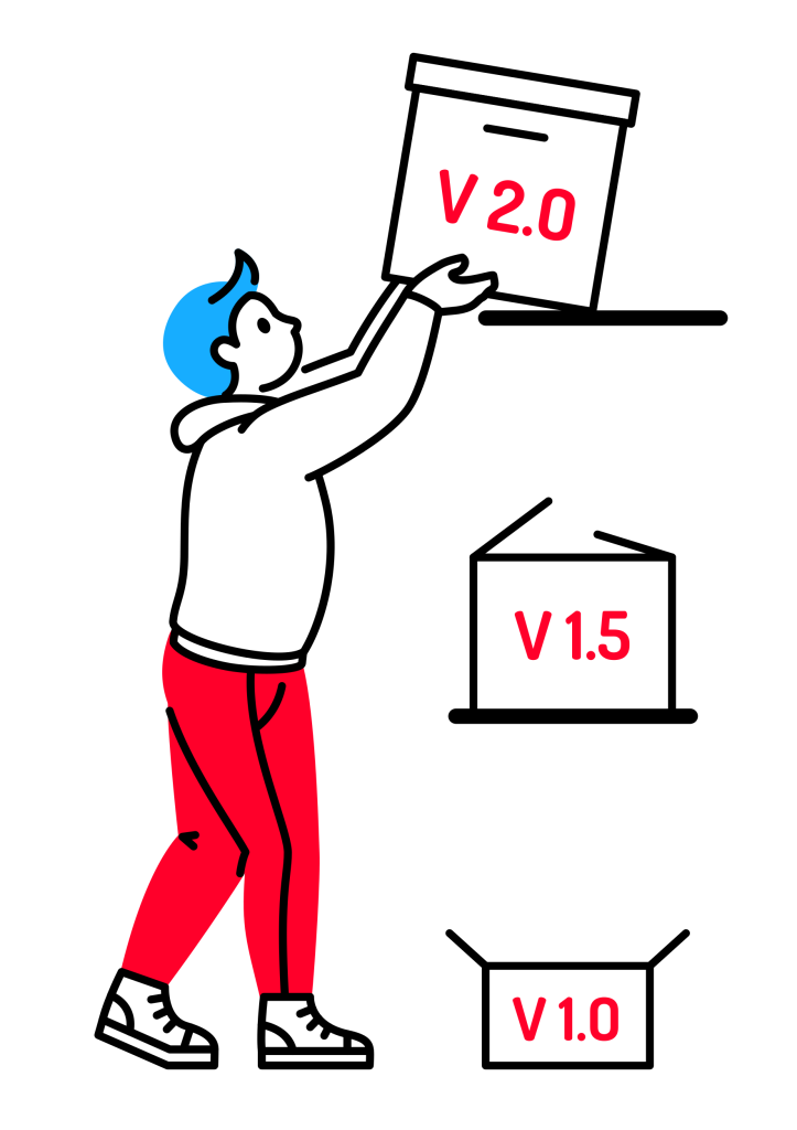 Visual representation of organizing new updates
